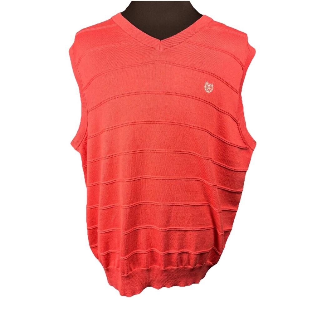 NWT- Chaps V-Neck Sleeveless‎ Salmon Pink Sweater Vest- Size XL MSRP $45.00!